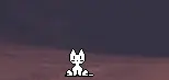 a pixel art cat hanging out at the bottom of the screen.
